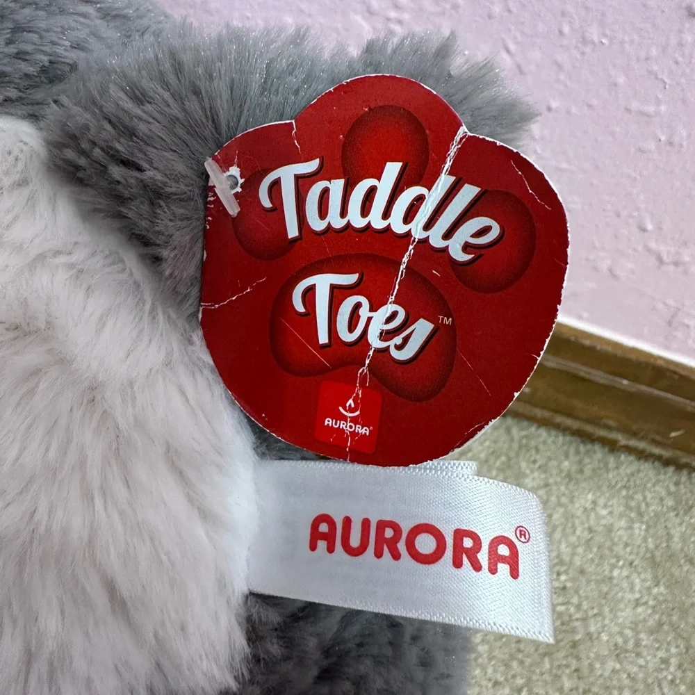 Aurora Taddle Toes Gray Shark Plush 12” Heart Shaped tail Stuffed Animal